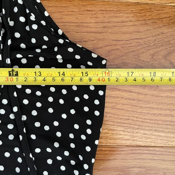 ModCloth Womens Polka Dot Midi Sundress Small Black White Casual Cottage Slip - Picture 7 of 8